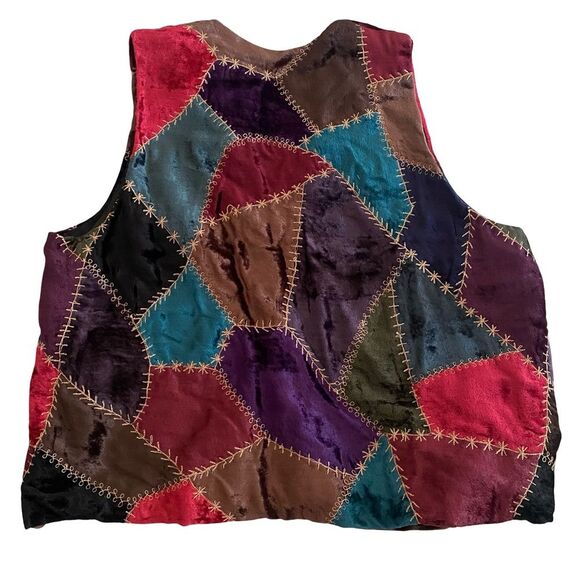 Vintage Patchwork Velvet Vest - Picture 2 of 4
